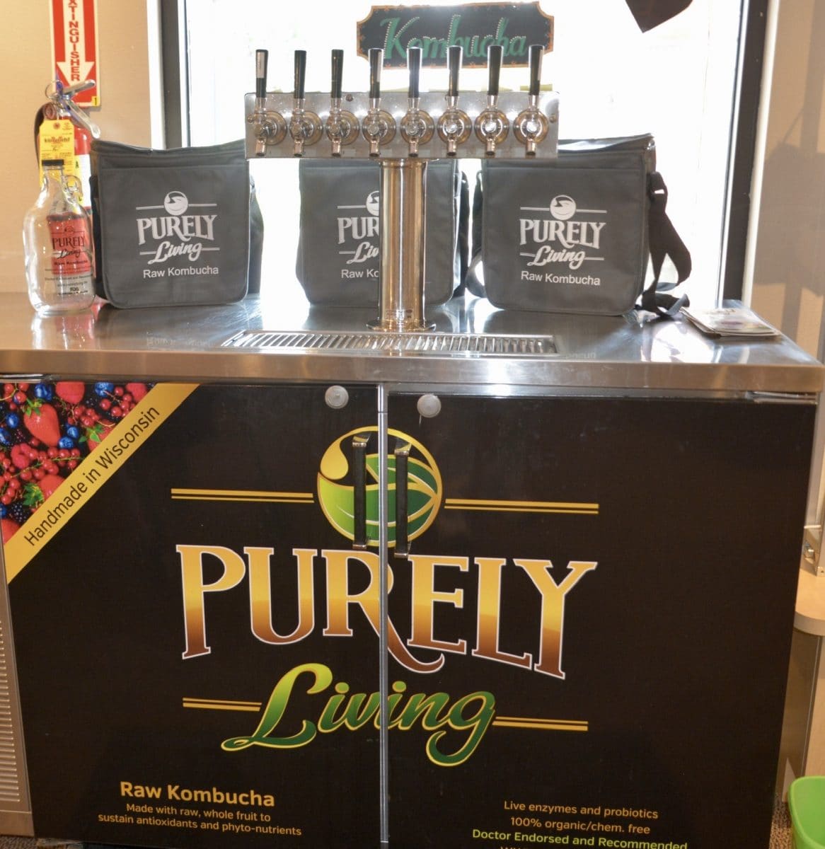 front of kambucha pouring station